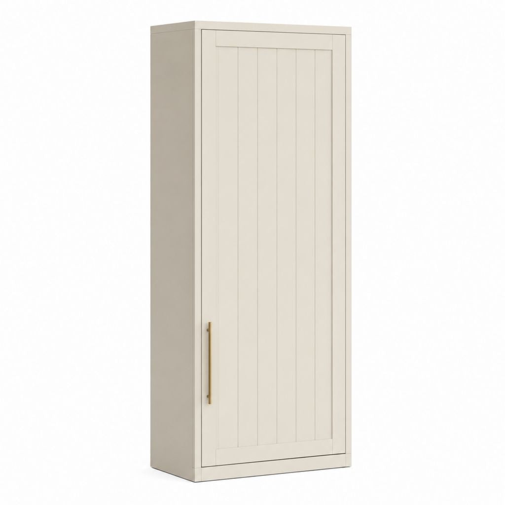 Armoire de chambre 1 porte crème en MDF rectangulaire 60 x 50 x 190 cm