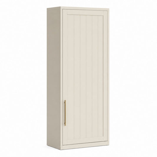 Armoire de chambre 1 porte crème en MDF rectangulaire 60 x 50 x 190 cm