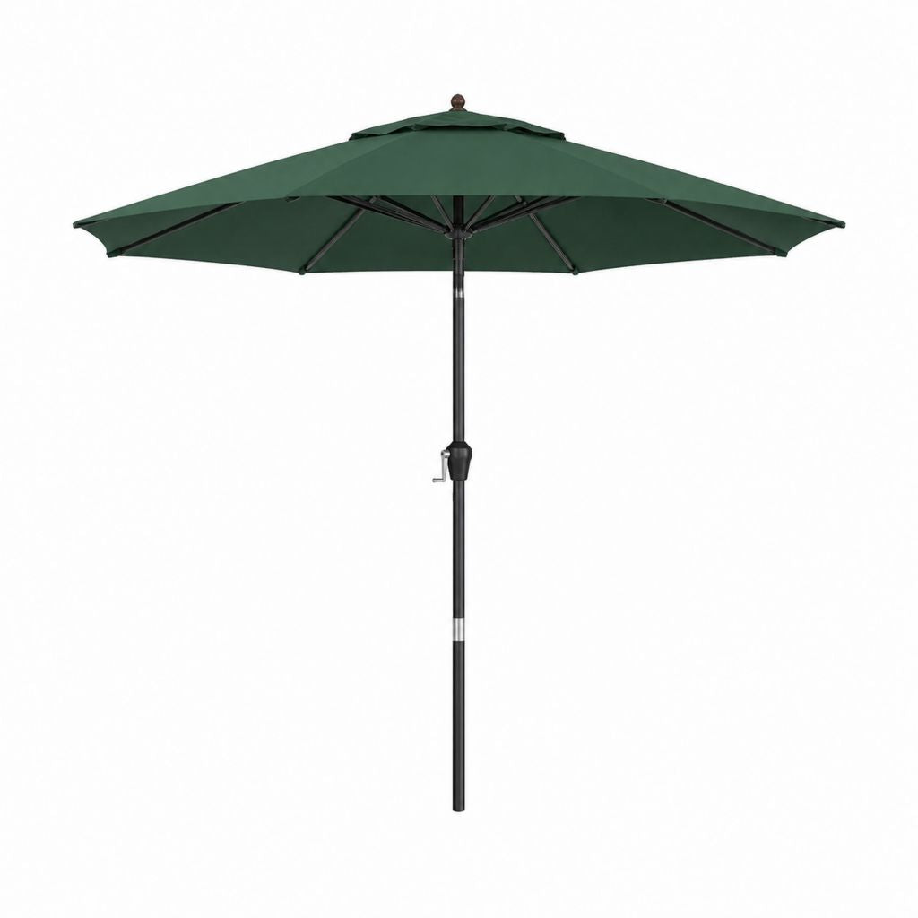 Parasol de jardin octogonal vert en polyester avec mât en acier 300 cm
