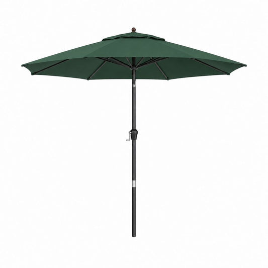 Parasol de jardin octogonal vert en polyester avec mât en acier 300 cm